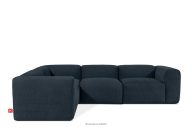 Bequeme modulare Sofaecke aus Gewebestoff dunkelblau, links