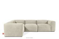 Komfortables modulares Ecksofa aus Gewebestoff ecru, links