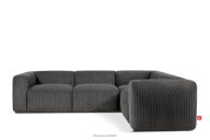 Bequemes Ecksofa aus Kordstoff grau, rechts