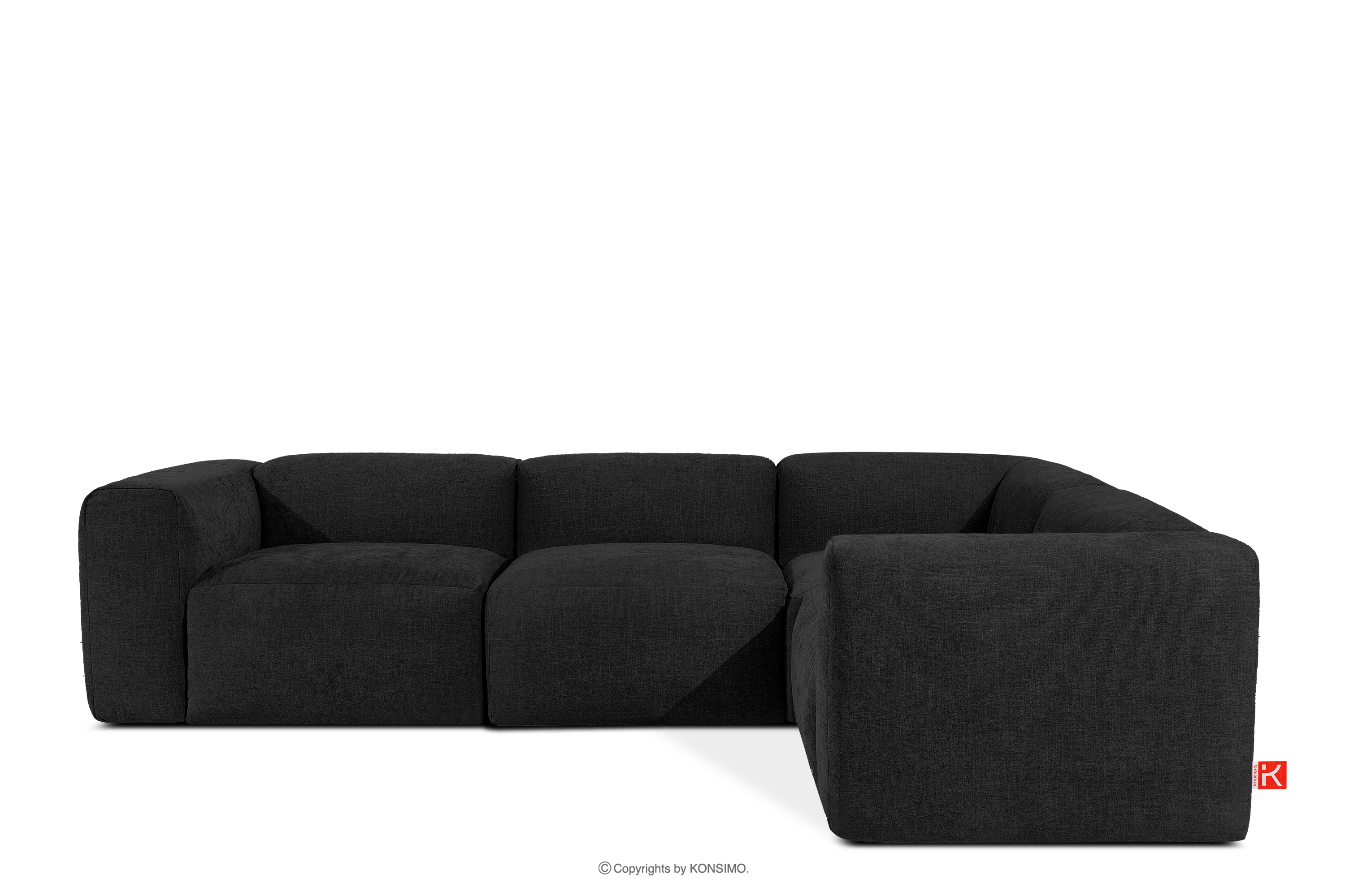 Bequemes modulares Ecksofa aus Gewebestoff graphit, rechts