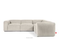 Bequemes Ecksofa aus Kordstoff cremefarbig, rechts