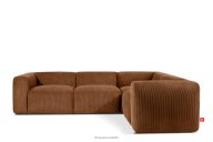 Bequemes Ecksofa-Modul aus Kordstoff rot, rechts