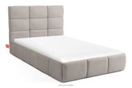 Bett 120 cm aus Bouclestoff hellgrau