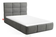 Bett 120 cm aus Bouclestoff dunkelgrau
