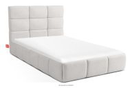 Bett 120 cm aus Bouclestoff weiß
