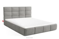 Bett 140 cm aus Bouclestoff grau