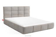 Bett 140 cm aus Bouclestoff hellgrau
