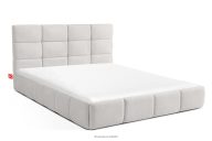 Bett 140 cm aus Bouclestoff weiß