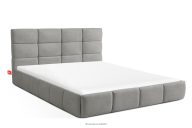 Bett 160 cm aus Bouclestoff grau