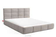 Bett 160 cm aus Bouclestoff hellgrau