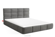 Bett 160 cm aus Bouclestoff dunkelgrau