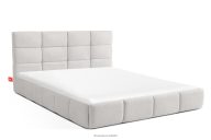 Bett 160 cm aus Bouclestoff weiß