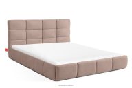 Bett 160 cm aus Bouclestoff rosa