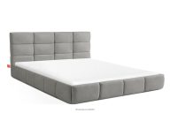 Bett 180 cm aus Bouclestoff grau