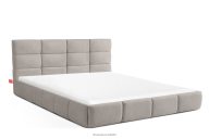 Bett 180 cm aus Bouclestoff hellgrau
