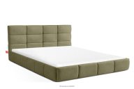 Bett 180 cm aus Bouclestoff grün
