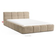 Polsterbett mit Kopfteil beige 140 cm