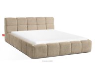 Polsterbett mit Kopfteil beige 160 cm