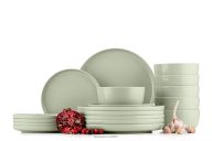 Tafelservice 6-Personen-Set (18 tlg.) beige/grün/grau matt