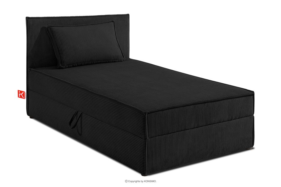 ROTI Boxspringbett 80 cm aus Kordstoff schwarz schwarz - Foto 0