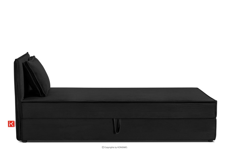 ROTI Boxspringbett 80 cm aus Kordstoff schwarz schwarz - Foto 3