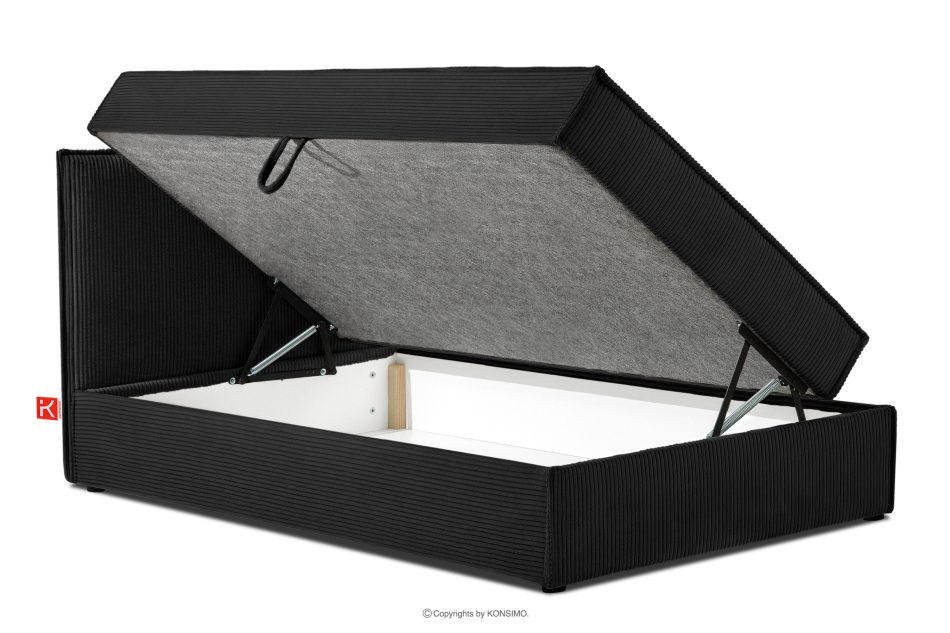 ROTI Boxspringbett 80 cm aus Kordstoff schwarz schwarz - Foto 5