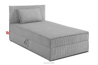 Boxspringbett 80 cm aus Kordstoff hellgrau