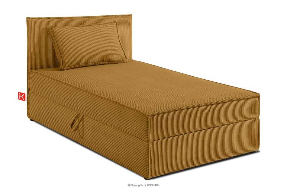 ROTI Boxspringbett 80 cm aus gelbem Kordstoff gelb - Foto 0