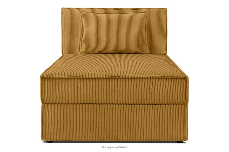 ROTI Boxspringbett 80 cm aus gelbem Kordstoff gelb - Foto 2