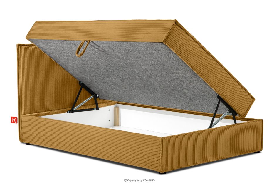 ROTI Boxspringbett 80 cm aus gelbem Kordstoff gelb - Foto 5