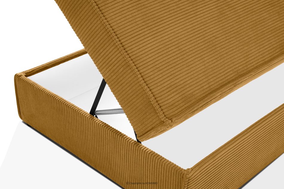 ROTI Boxspringbett 80 cm aus gelbem Kordstoff gelb - Foto 12