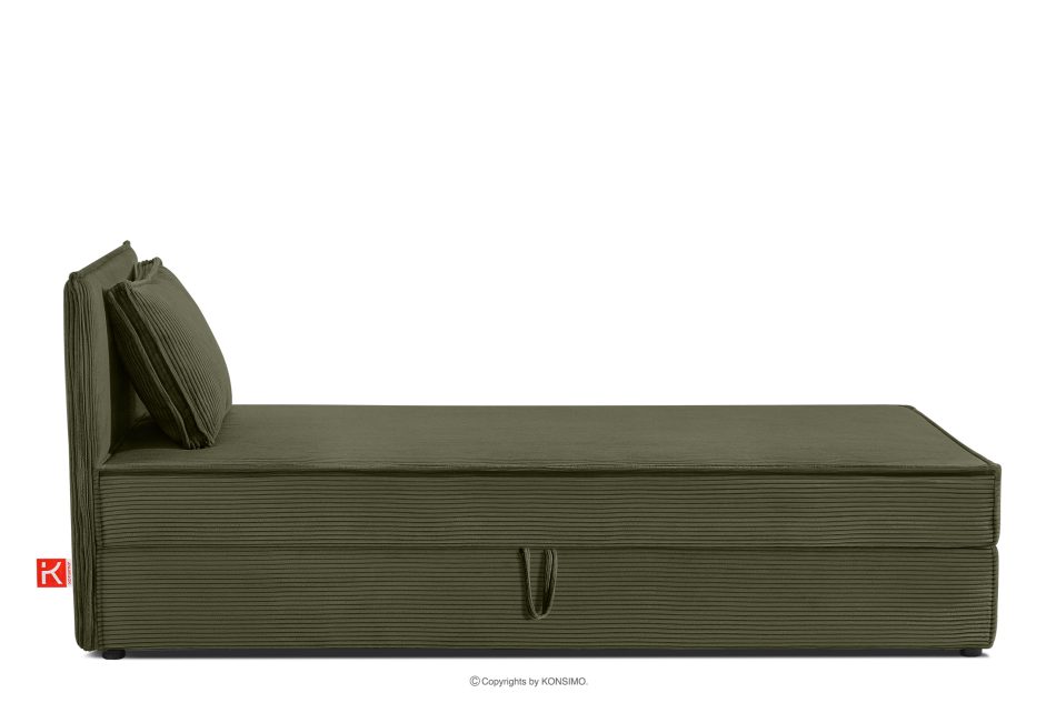 ROTI Einzelbett 80 cm aus olivem Kordstoff oliv - Foto 3