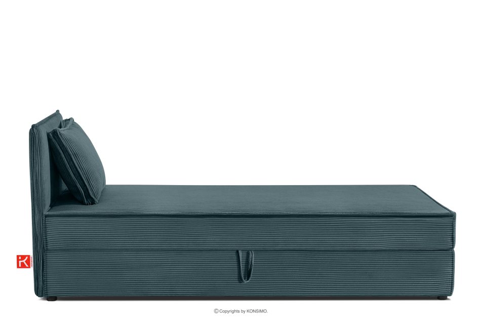 ROTI Einzelbett 80 cm aus blauem Kordstoff blau - Foto 3