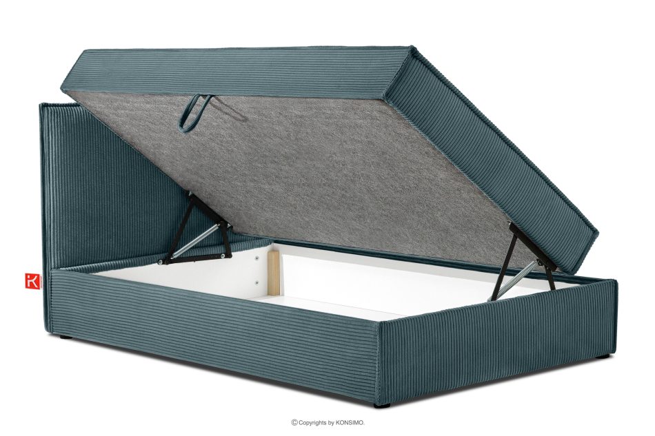ROTI Einzelbett 80 cm aus blauem Kordstoff blau - Foto 5