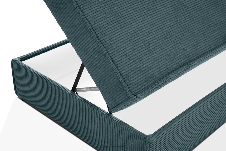 ROTI Einzelbett 80 cm aus blauem Kordstoff blau - Foto 12
