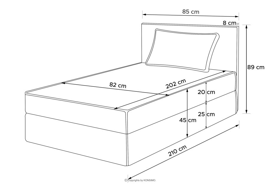 ROTI Einzelbett 80 cm aus Kordstoff dunkelgrün dunkelgrün - Foto 14