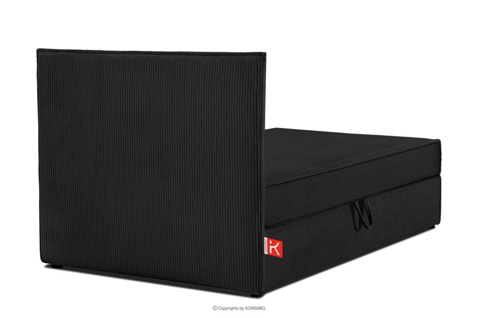 ROTI Boxspringbett 90 cm aus Kordstoff schwarz schwarz - Foto 4