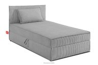 Boxspringbett 90 cm aus Kordstoff hellgrau