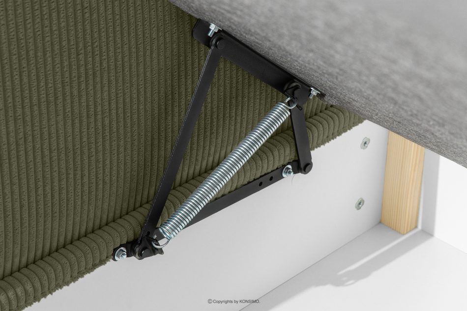 ROTI Boxspringbett 90 cm aus Kordstoff oliv oliv - Foto 7