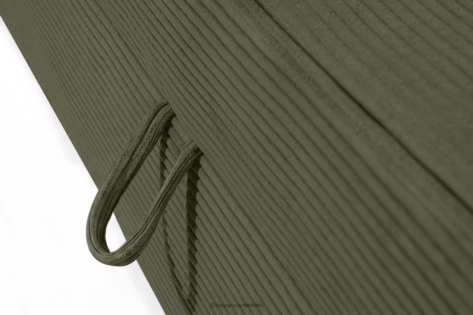 ROTI Boxspringbett 90 cm aus Kordstoff oliv oliv - Foto 9