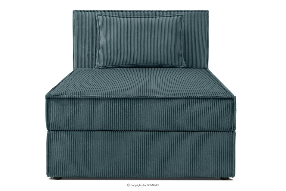 ROTI Einzelbett 90 cm aus blauem Kordstoff blau - Foto 2