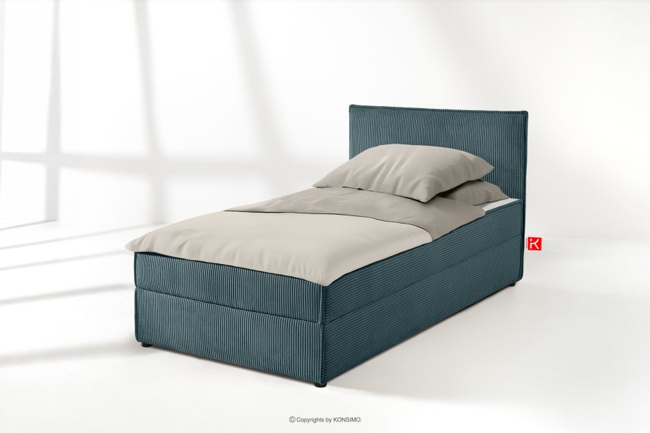 ROTI Einzelbett 90 cm aus blauem Kordstoff blau - Foto 1