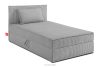 ROTI Boxspringbett 100 cm aus Kordstoff hellgrau hellgrau - Foto 1
