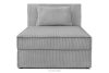 ROTI Boxspringbett 100 cm aus Kordstoff hellgrau hellgrau - Foto 3