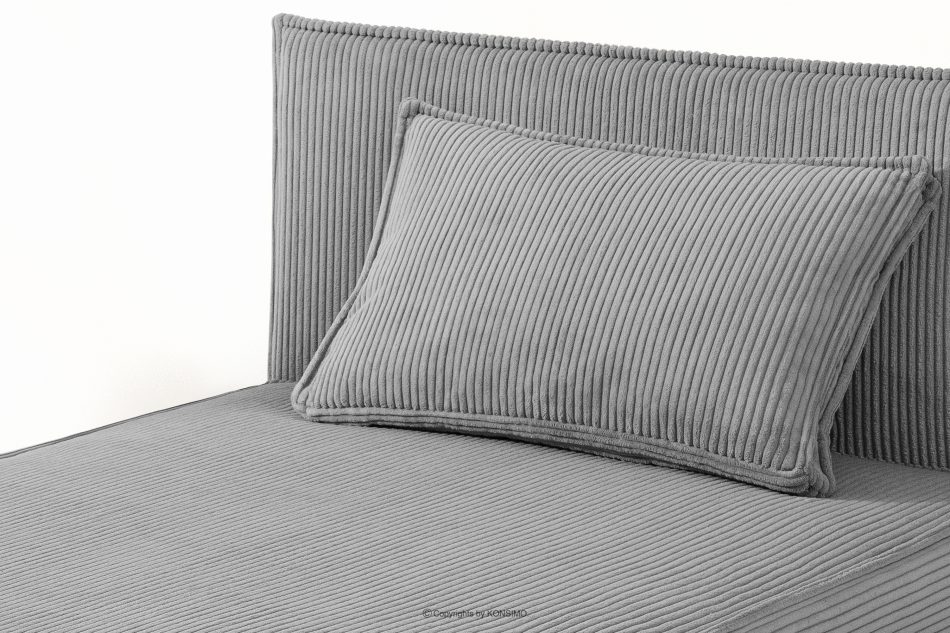 ROTI Boxspringbett 100 cm aus Kordstoff hellgrau hellgrau - Foto 6