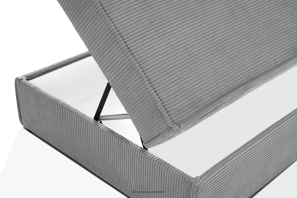 ROTI Boxspringbett 100 cm aus Kordstoff hellgrau hellgrau - Foto 12