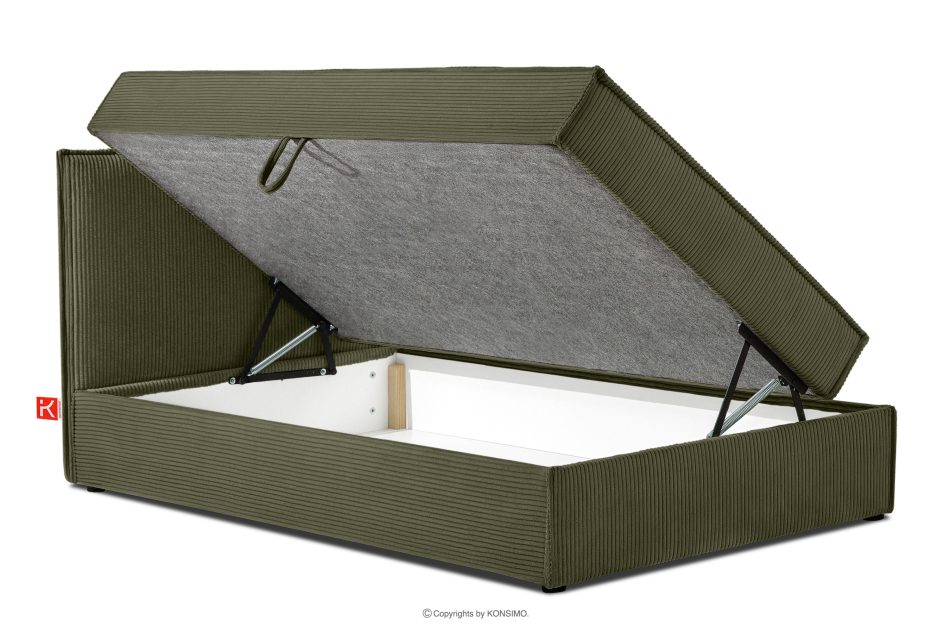 ROTI Boxspringbett 100 cm aus olivem Kordstoff oliv - Foto 5