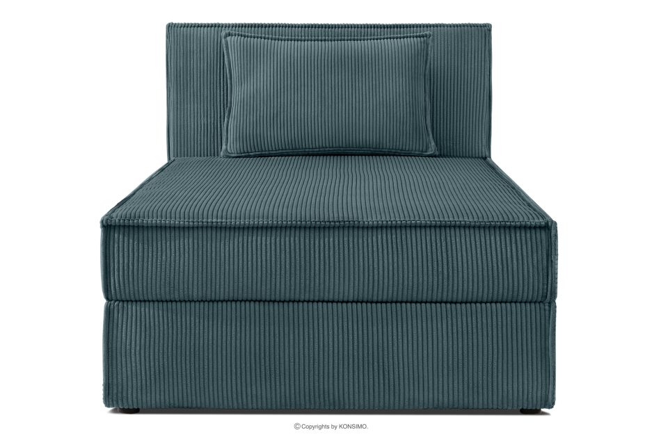 ROTI Einzelbett 100 cm aus blauem Kordstoff blau - Foto 2