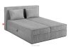ROTI Boxspringbett 140 cm aus Kordstoff hellgrau hellgrau - Foto 3