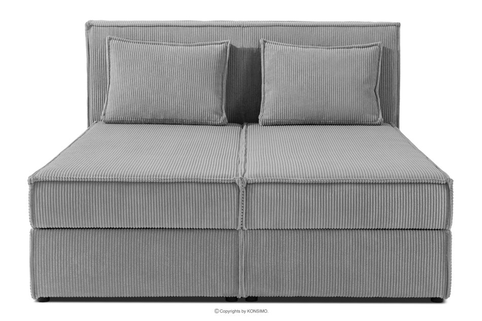 ROTI Boxspringbett 140 cm aus Kordstoff hellgrau hellgrau - Foto 3
